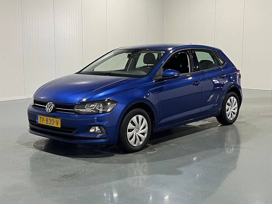 Volkswagen Polo 1.0 TSI 95pk Airco, Cruise, Goed onderhouden, Voorwielaandrijving, 40 €/maand, Zwart, Blauw