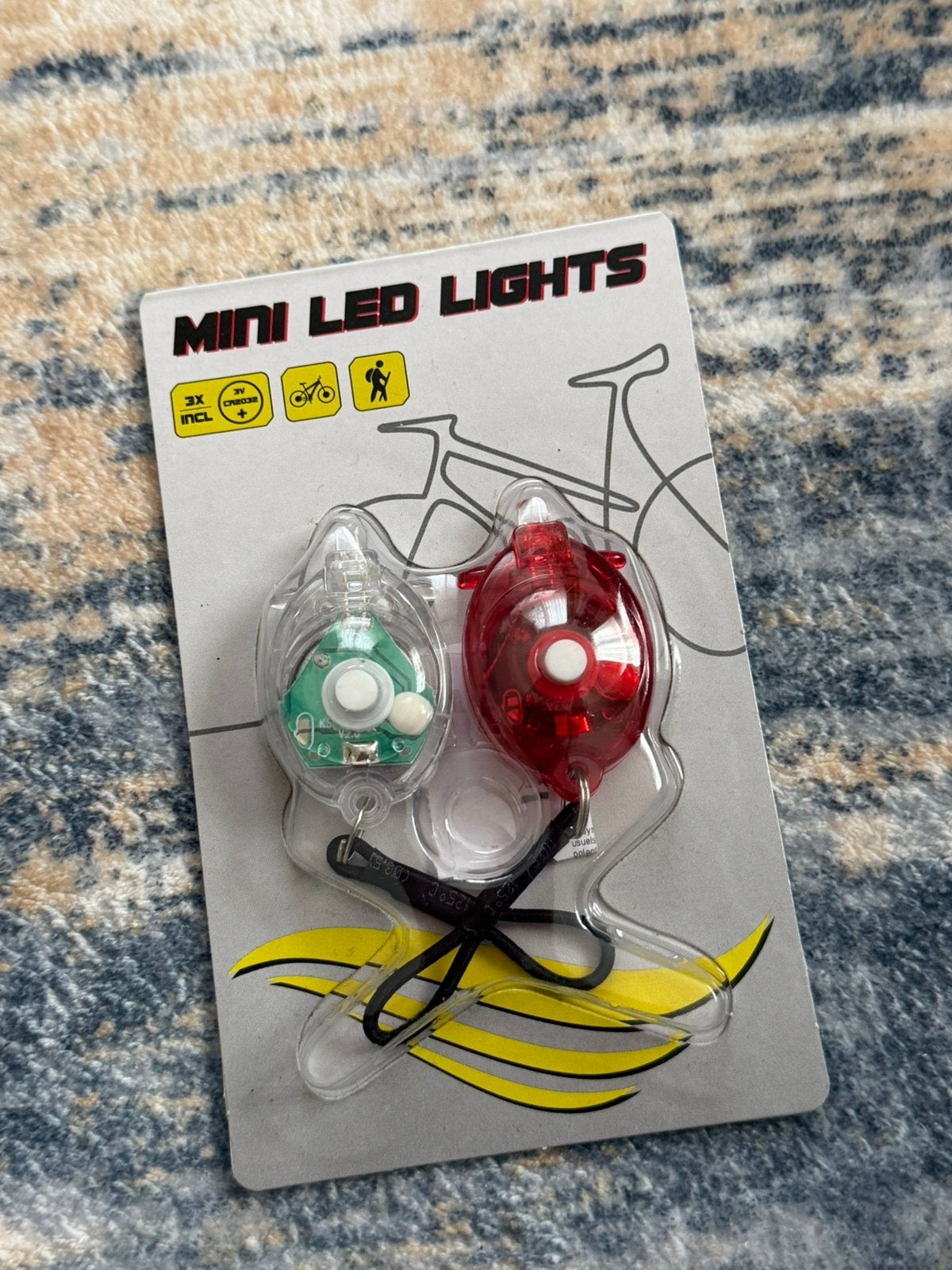 Mini LED Bike Lights | Red & Green | 2 Pieces, Waterbestendig, Nieuw, Ophalen of Verzenden, Batterij