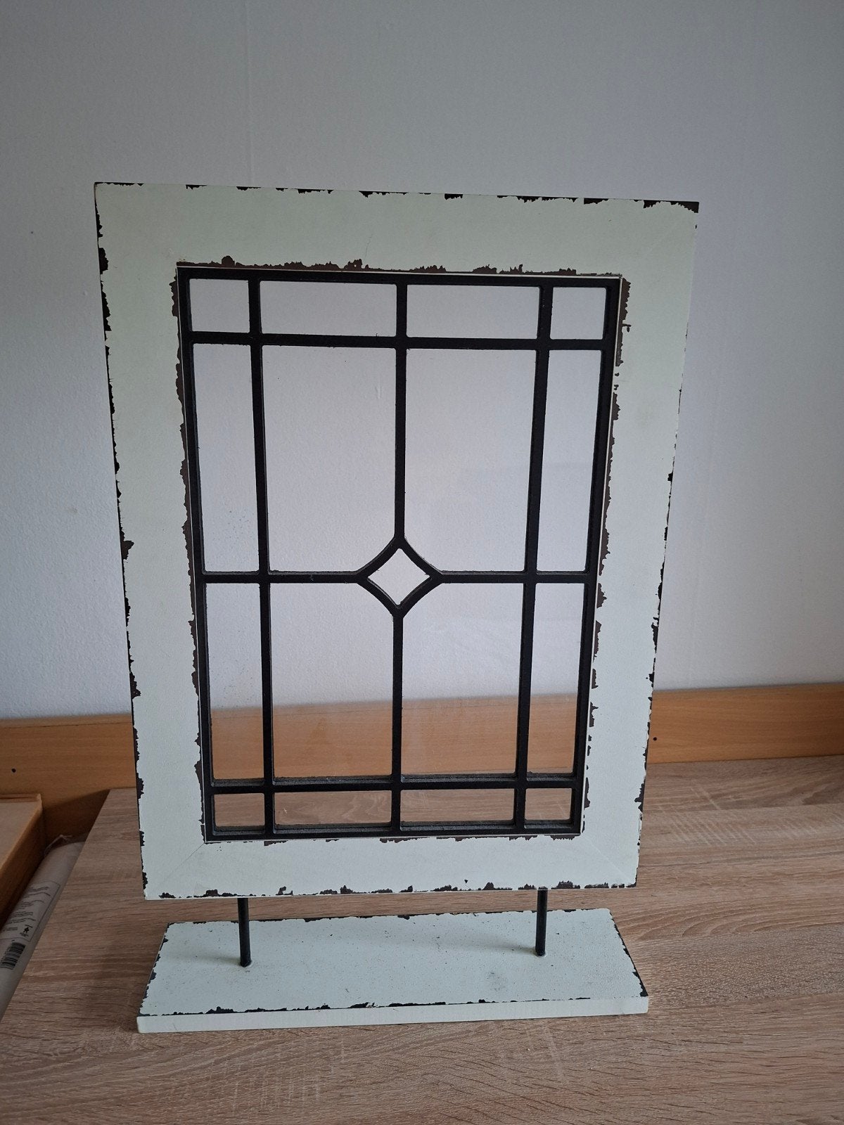 Decoratief raamkozijn op standaard - Vintage stijl, Gebruikt, Ophalen of Verzenden, Wit, Vintage