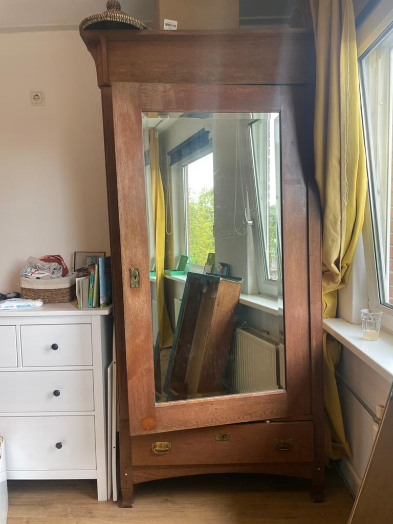 Eendeurs vintage kledingkast linnenkast, Ophalen