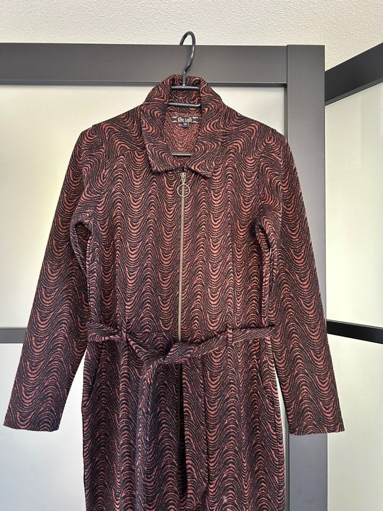 King Louie maat M glitter jumpsuit broekpak 2533, Maat 38/40 (M), Bruin, Ophalen of Verzenden, Zo goed als nieuw