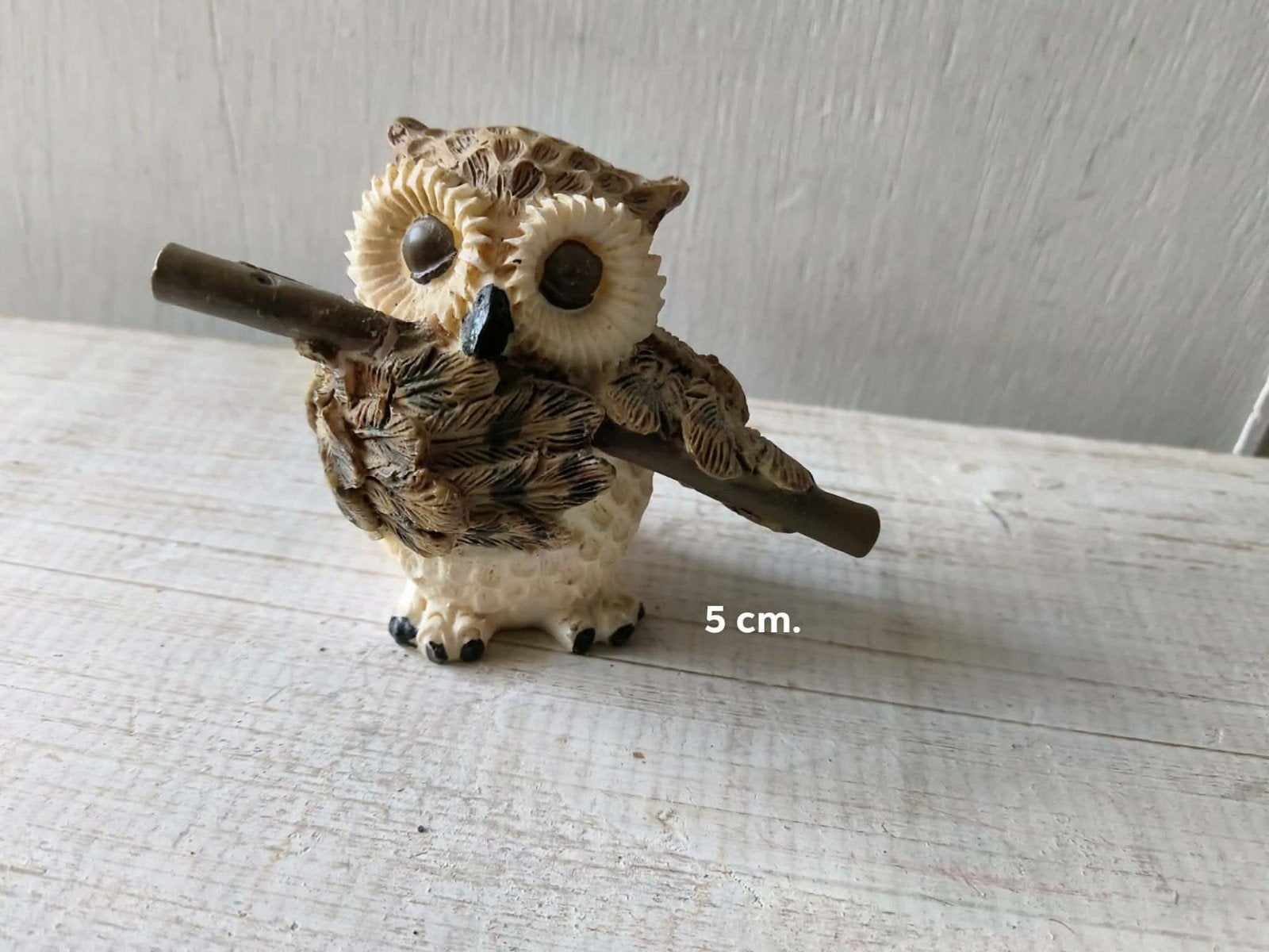 Schattige uil decoratie, 5 cm, Gebruikt, Overige stijlen, Ophalen of Verzenden, Bruin