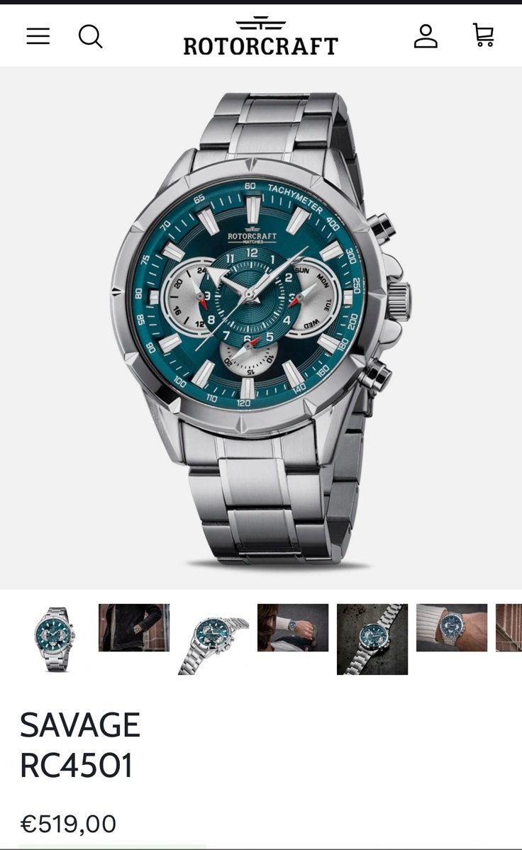 Rotorcraft Savage RC4501 herenhorloge, Staal, Polshorloge, Nieuw, Ophalen