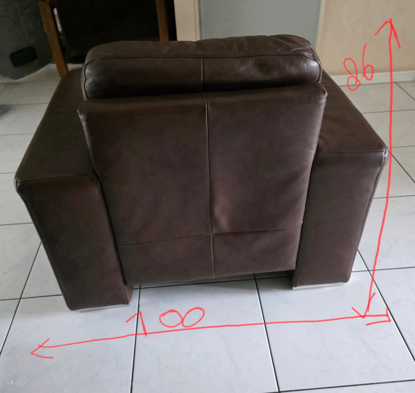 Leren stoel, Ophalen, Rechthoekig, 125 cm of meer