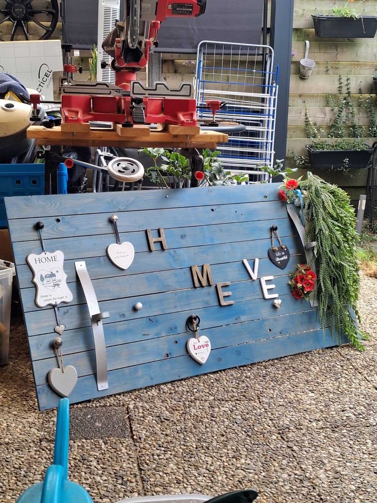 Houten Wandbord 'HOME' met Decoratieve Letters, Gebruikt, Hout, Ophalen of Verzenden, Wandbord of Wandpaneel