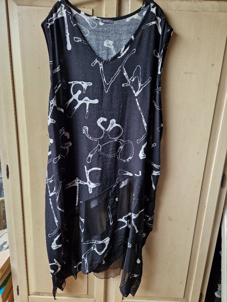 zwart/witte tuniek/jurk, Keko, maat 5 (50/52), Verzenden, Zwart, Maat 46/48 (XL) of groter, Zo goed als nieuw