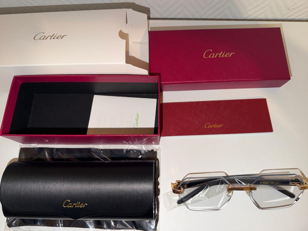 Cartier Bril - Nieuw in Doos met Accessoires, Overige merken, Zwart, Ophalen of Verzenden, Zo goed als nieuw