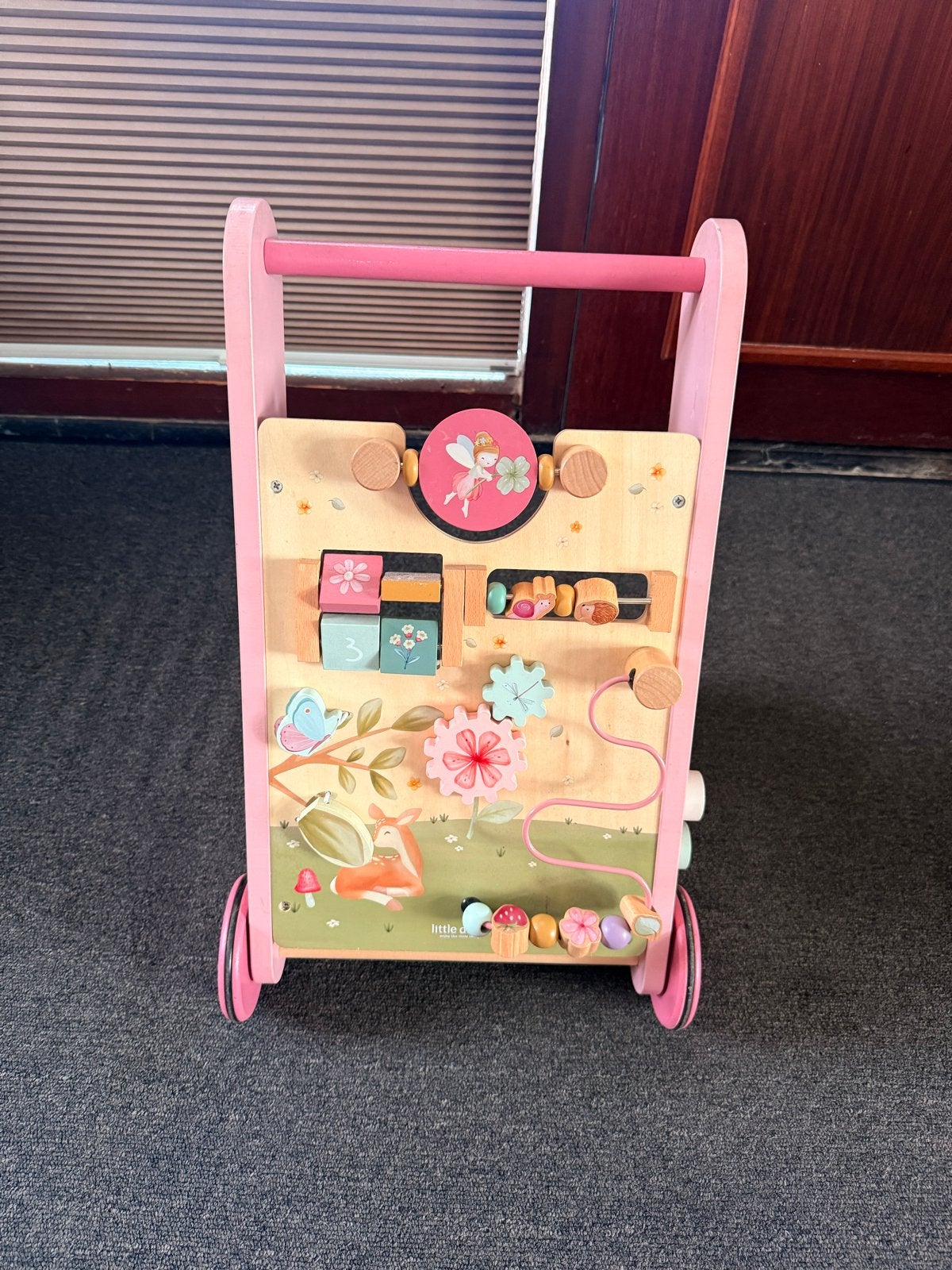 Little Dutch Houten Loopwagen met Activiteitenbord, Kinderen en Baby's, Ophalen, Gebruikt, Overige typen, Met wieltjes