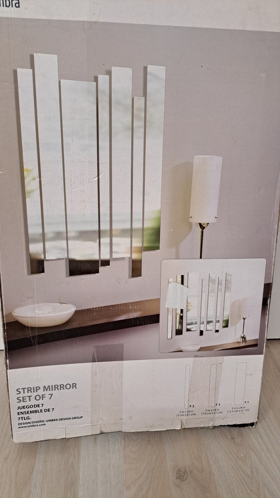 Umbra Strip Mirror – set van 7, Huis en Inrichting, Woonaccessoires | Wanddecoraties, Ophalen, Nieuw