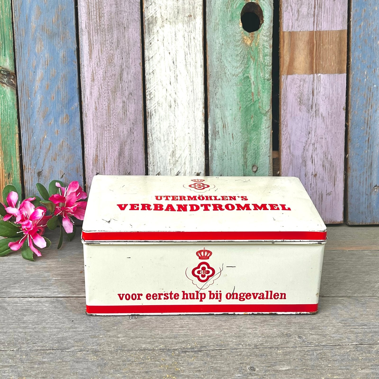 Vintage verbandtrommel EHBO Doos Utermöhlen's verbanddoos, Verzamelen, Ophalen of Verzenden, Gebruikt, Overige, Overige merken