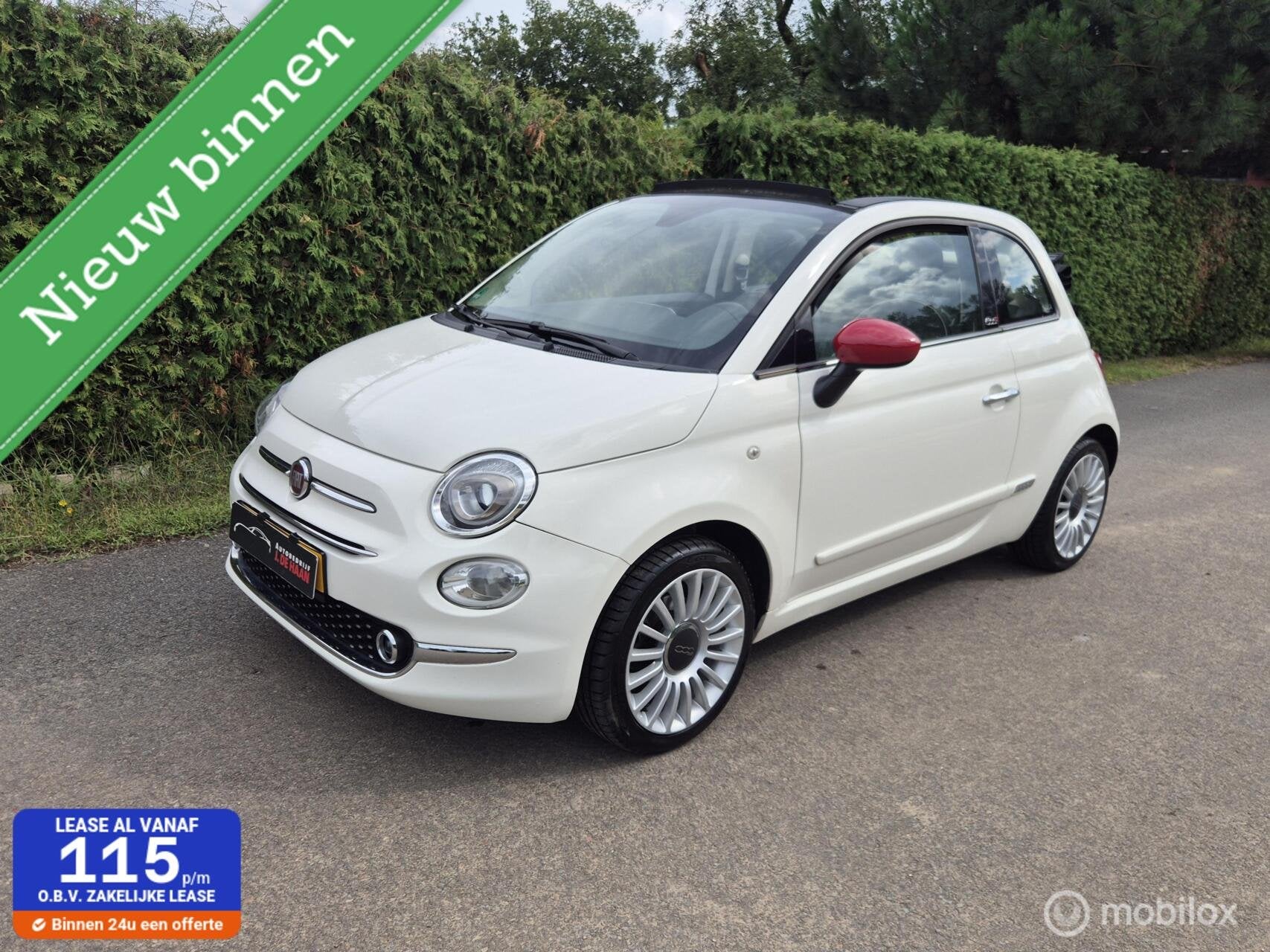 Fiat 500C1.2 Lounge Climate-control M2016 Navi, Auto's, Stof, Gebruikt, 4 cilinders, Parkeersensor