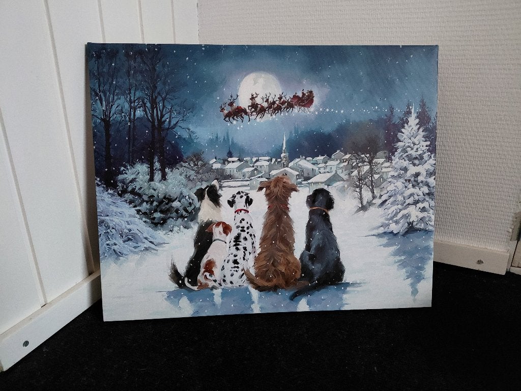 Honden kerstschilderij, Diversen, Kerst, Ophalen, Nieuw