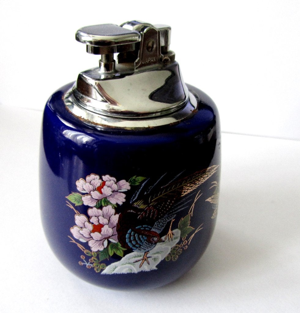 Japanse kobalt blauwe porseleinen PENGUIN tafel aansteker, Verzenden, Aansteker