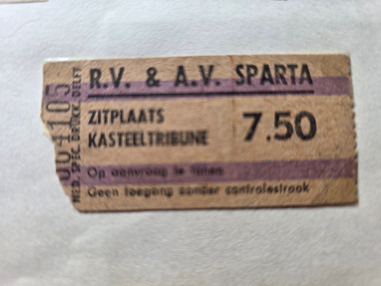Voetbalticket Sparta-az67., Eén persoon, April