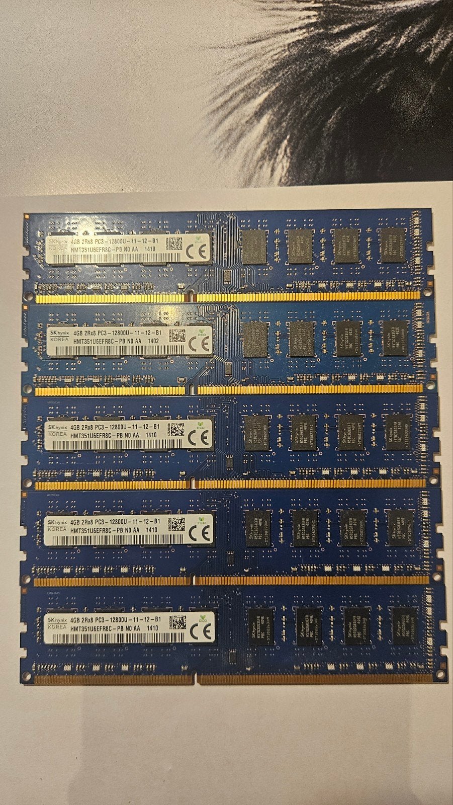 5x SK Hynix 4GB DDR3 1600MHz RAM – 20GB totaal, DDR3, Ophalen of Verzenden, Zo goed als nieuw, Desktop