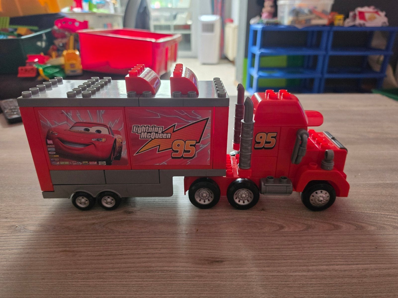 Mega Bloks Cars Bliksem McQueen Vrachtwagen, Ophalen of Verzenden, Zo goed als nieuw, Megabloks