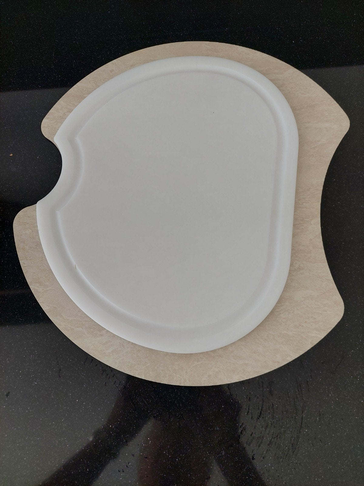 Originele ronde afdekplaat/snijplank voor caravan/camper was, Caravans en Kamperen, Ophalen of Verzenden, Nieuw
