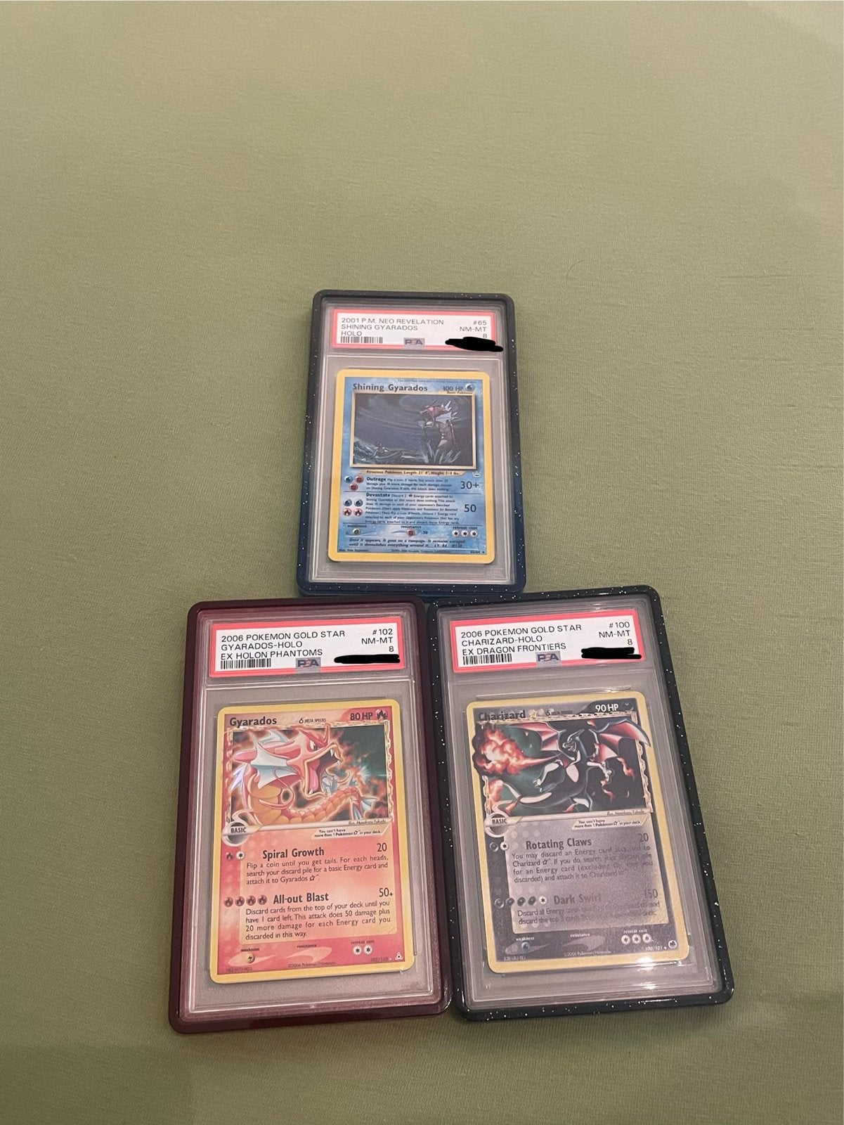 Zeldzame Pokémon kaarten: Shining Gyarados, Gold Star Gyarad, Ophalen, Zo goed als nieuw, Meerdere kaarten, Foil
