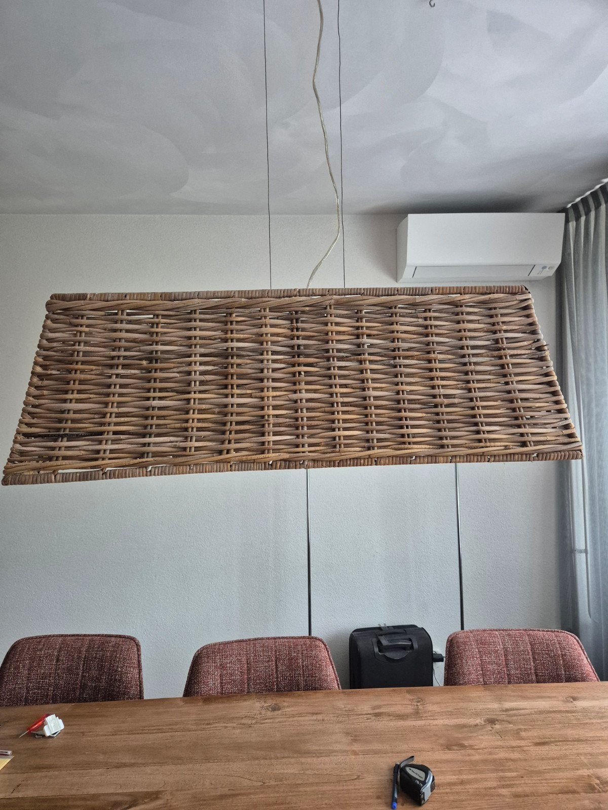 Rieten lampenkap, Ophalen of Verzenden, Rond, 50 cm of meer