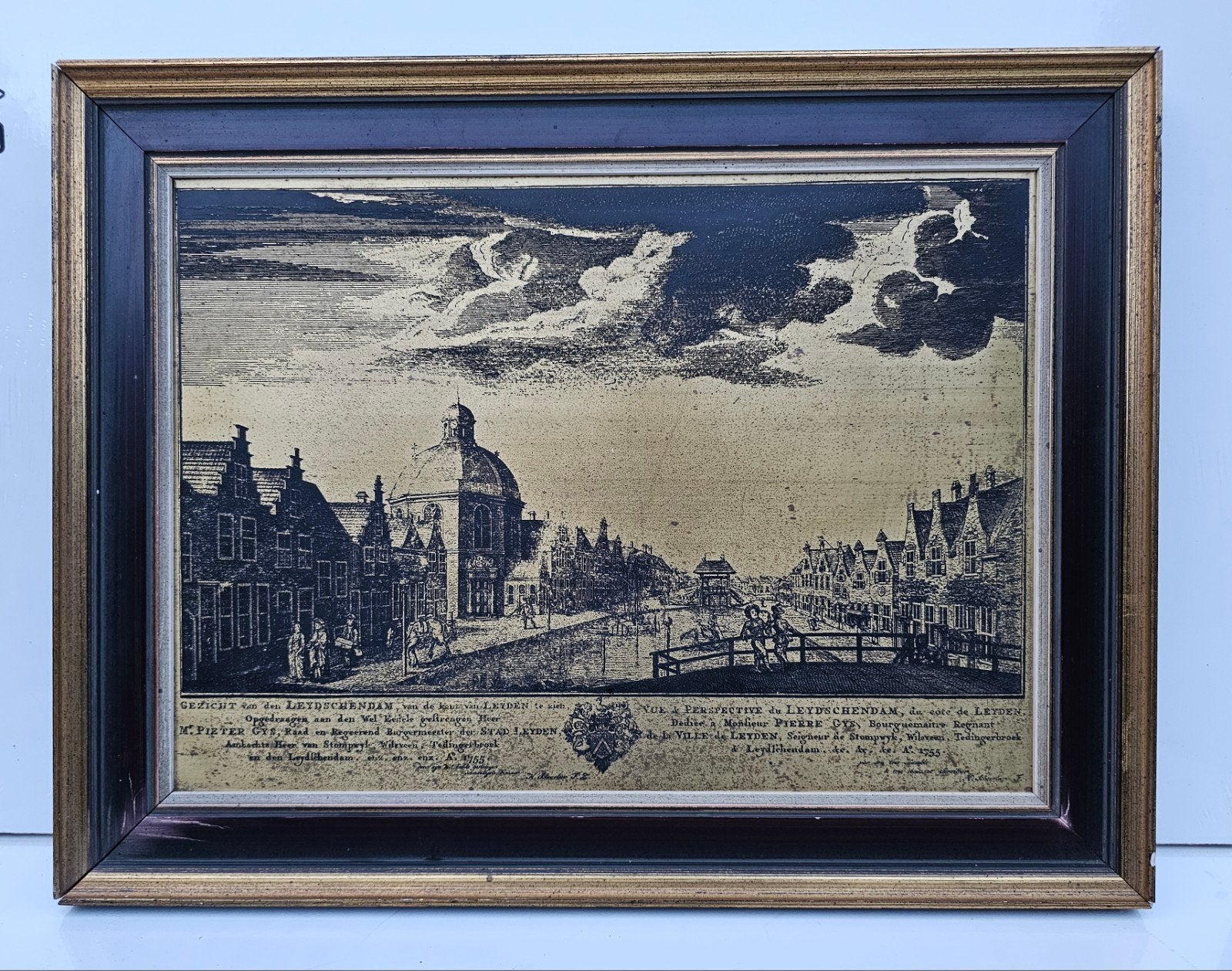 Originele kopergravure Leidschendam 1755 – Gezicht van den L, Antiek en Kunst, Kunst | Etsen en Gravures, Ophalen of Verzenden