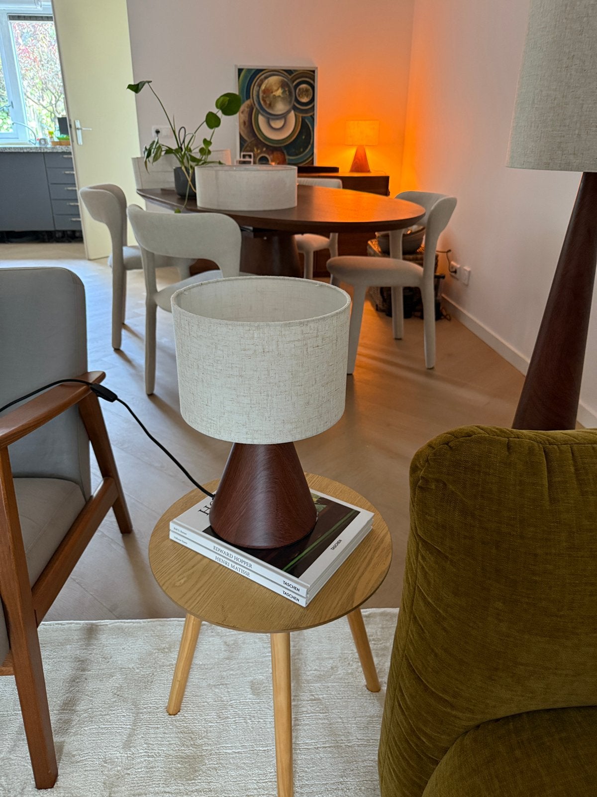 1x japandi tafellamp, Ophalen, Zo goed als nieuw, Minder dan 4 stoelen