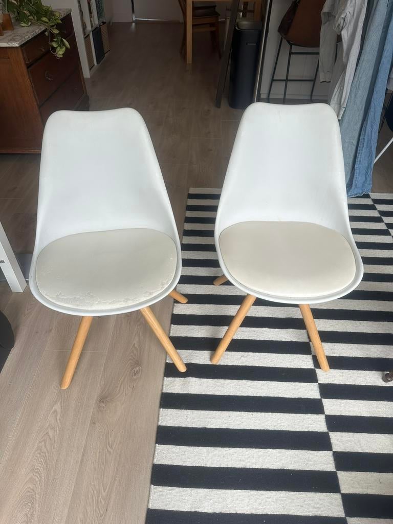 2 witte kuipstoeltjes GRATIS, Gebruikt, Twee, Wit, Ophalen