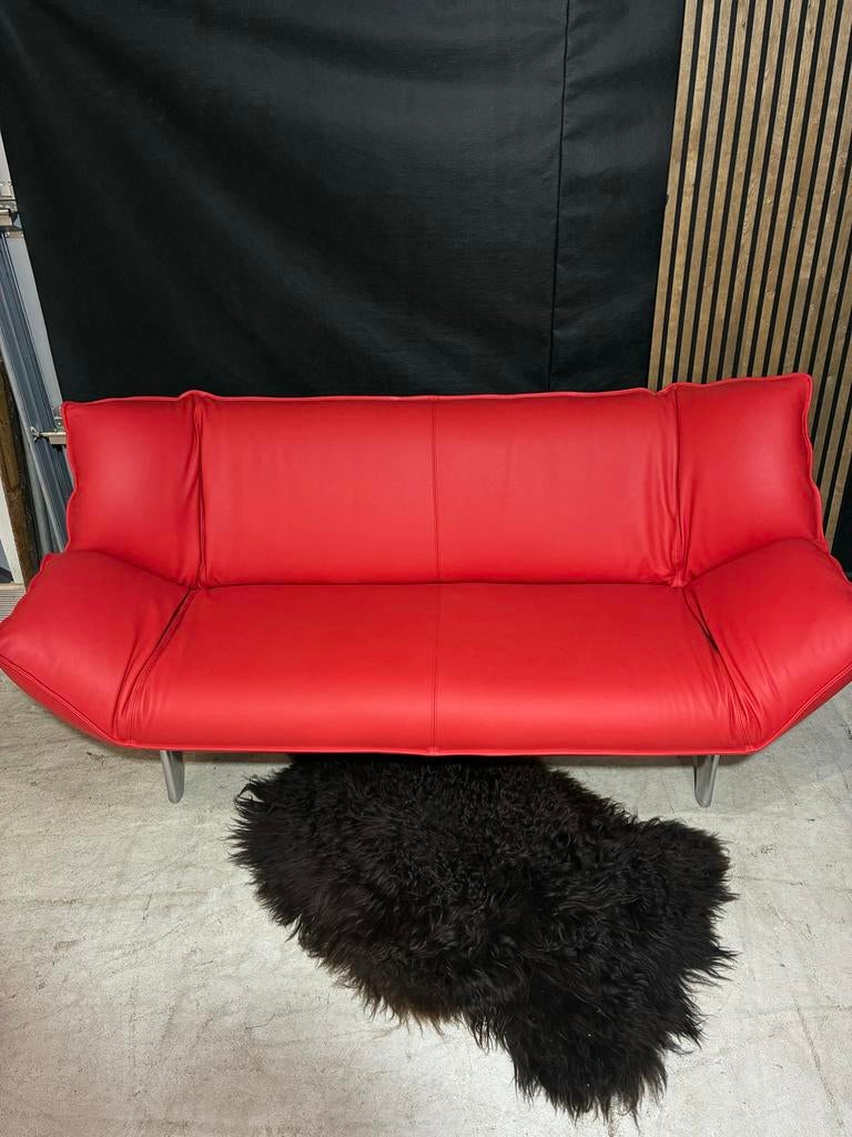 Leolux Tango 3-zitsbank Ferrari Rood Leer - Nieuw Leer, Huis en Inrichting, Banken | Bankstellen, Ophalen, Leolux, ., Driepersoons