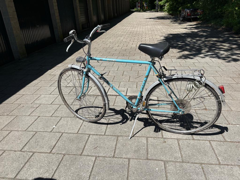 Mars Super Vintage Herenfiets - Lichtblauw, Fietsen en Brommers, Fietsen | Heren | Herenfietsen, Gebruikt, Velgrem, Versnellingen