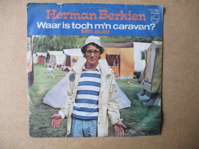s0077 herman berkien - waar is toch mn caravan, Ophalen, Gebruikt, 7 inch, Overige genres