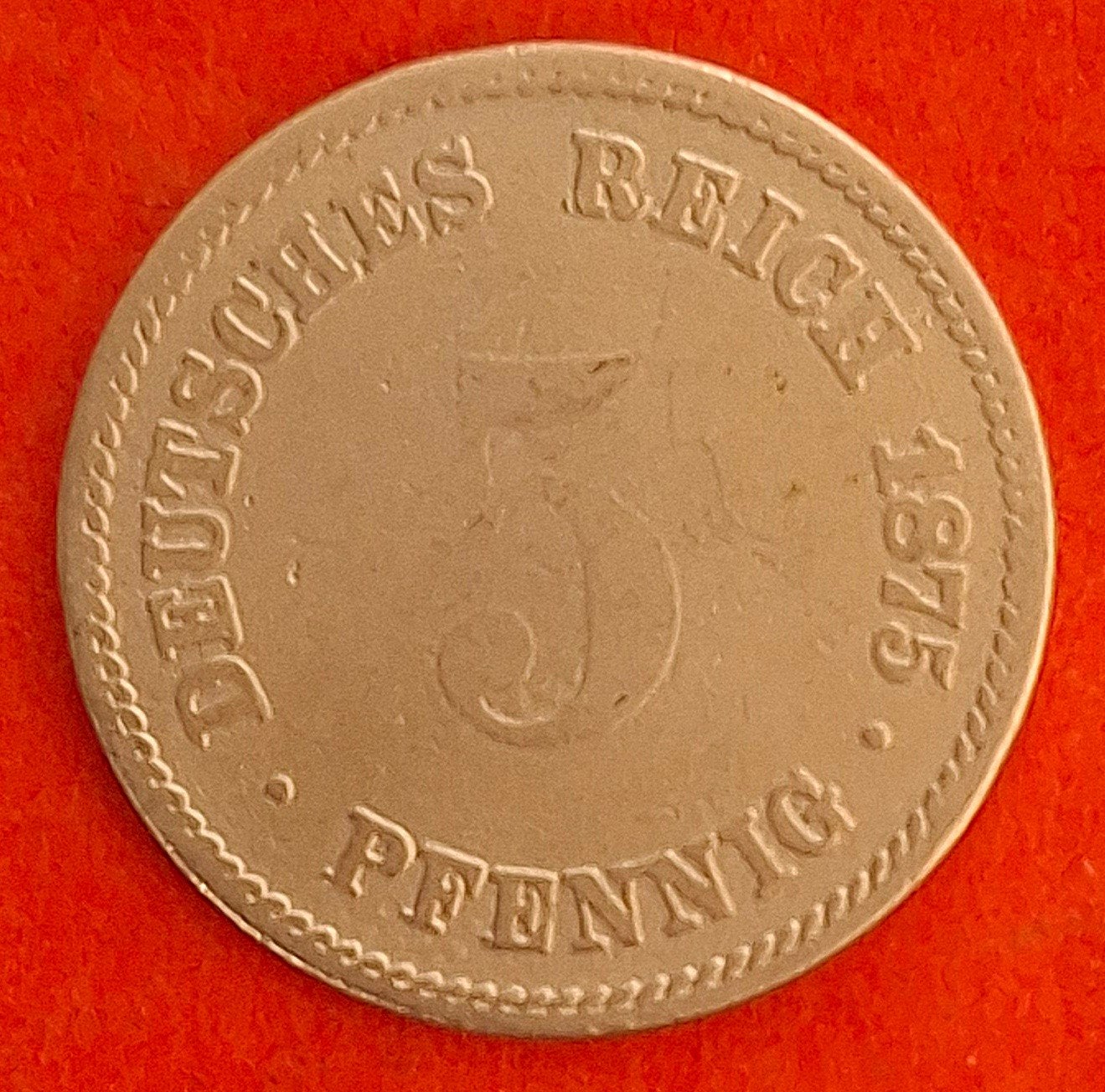 Duitsland 5 Pfennig 1875 A - Duitse rijk - Wilhelm II, Ophalen of Verzenden, Duitsland, Losse munt