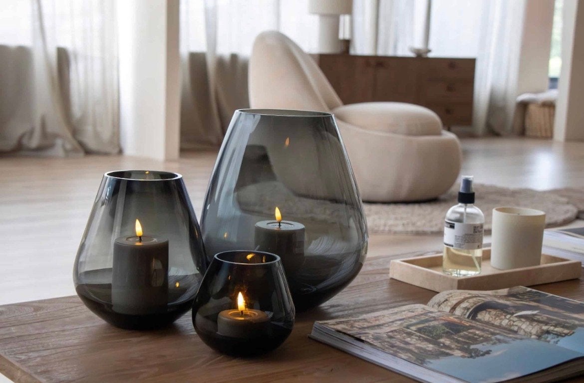 Set van 3 vazen 'Pear' Tasman Smokey Black, Ophalen, Zwart, Nieuw, Glas