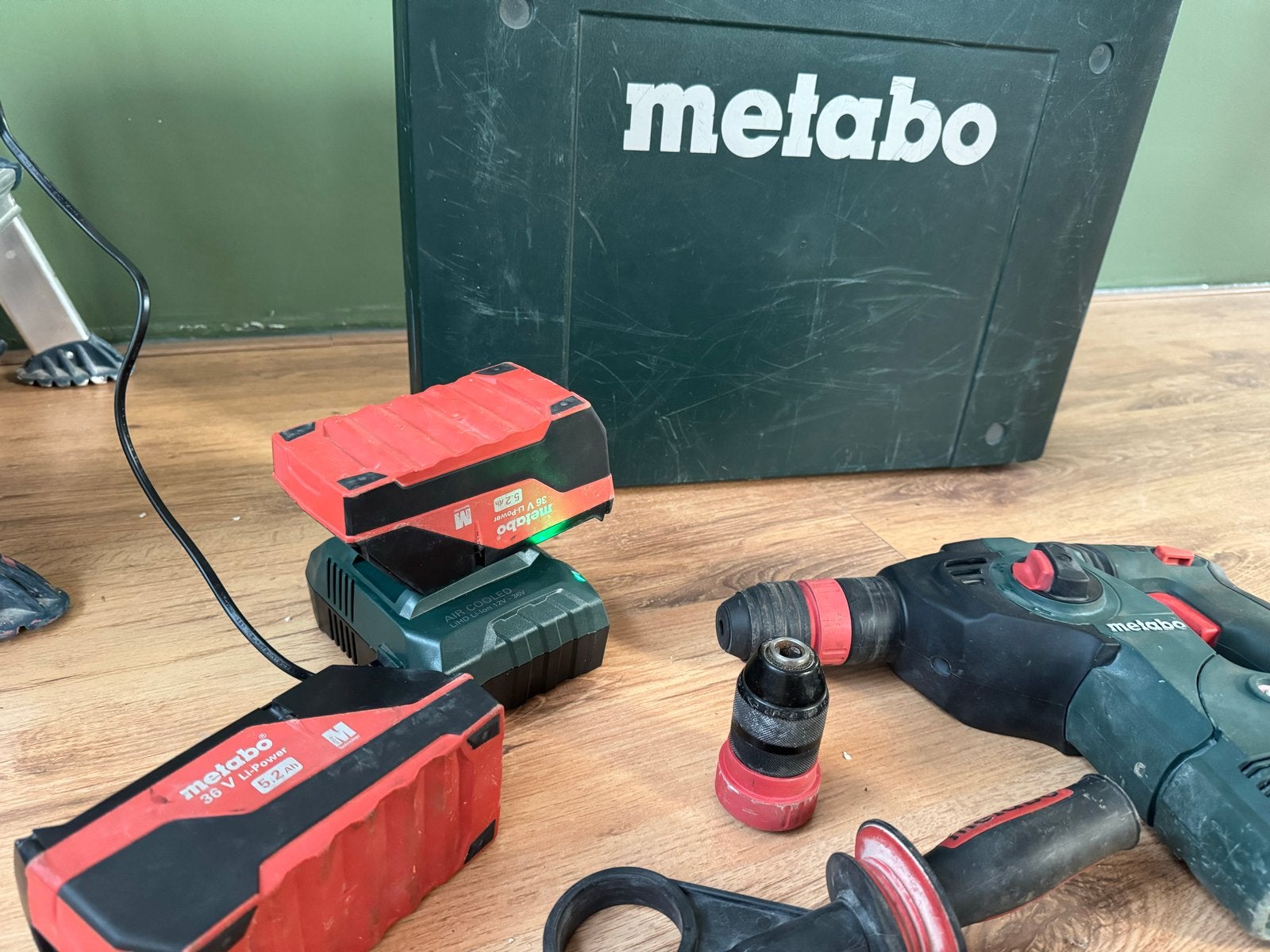 Metabo KHA 36 LTX Boorhamer met 2 accu's en lader, Boor- en/of Breekhamer, Ophalen of Verzenden, Klopboormechanisme, Gebruikt