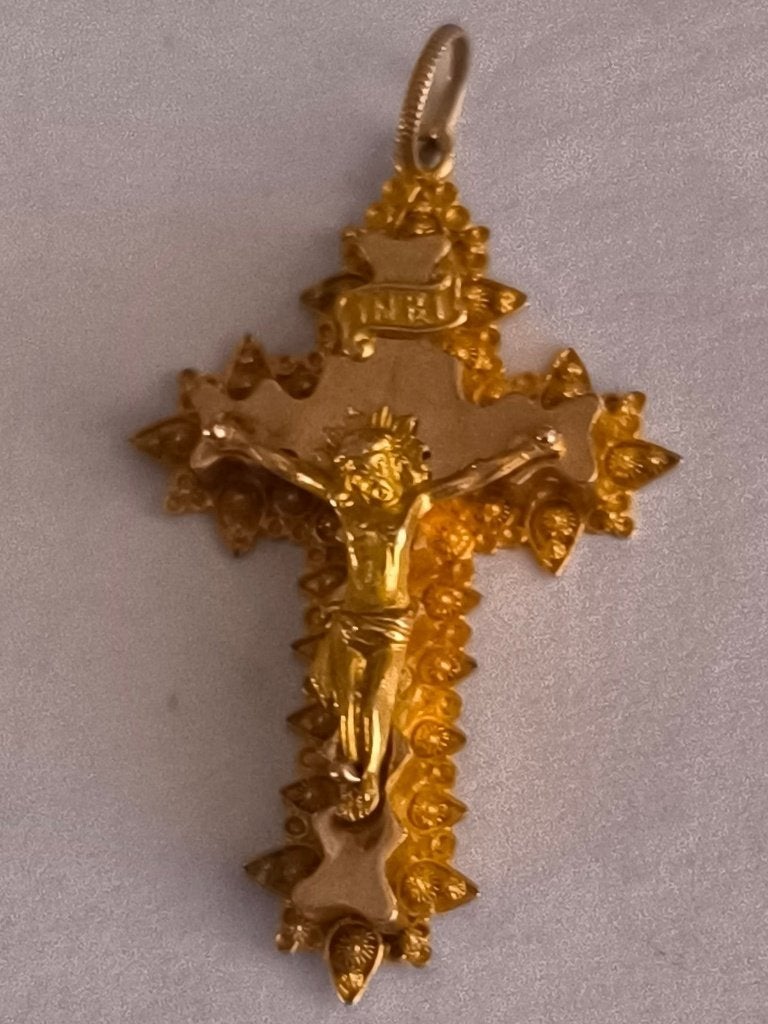 GOUD - GOUDEN 14 KRT KRUISJE  ., Verzenden, Zo goed als nieuw, Kruis of Symbool, Goud
