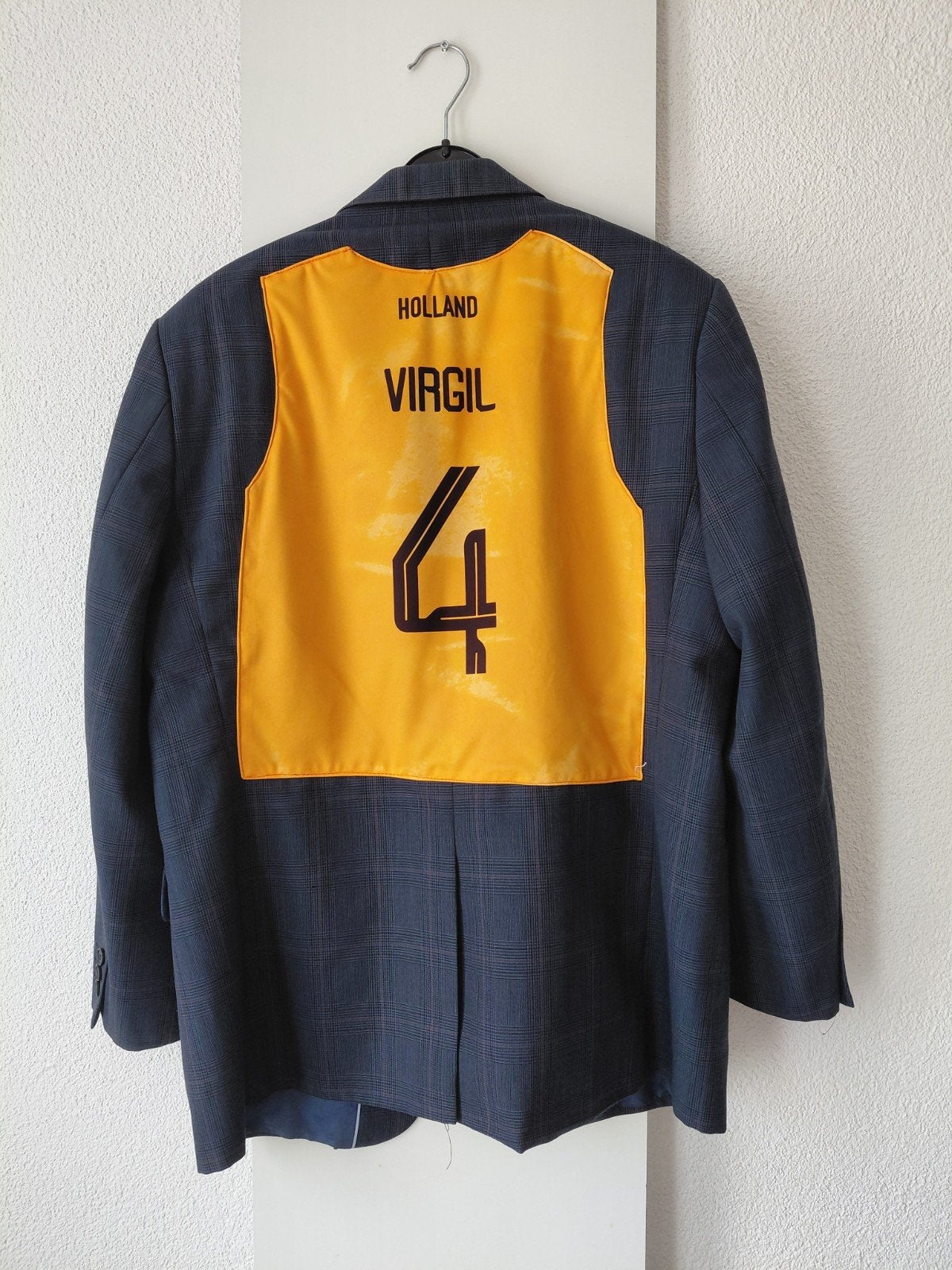 WK Virgil van Dijk blazer s/m/l, Maat 38/40 (M), Upcycled, Oranje, Ophalen of Verzenden