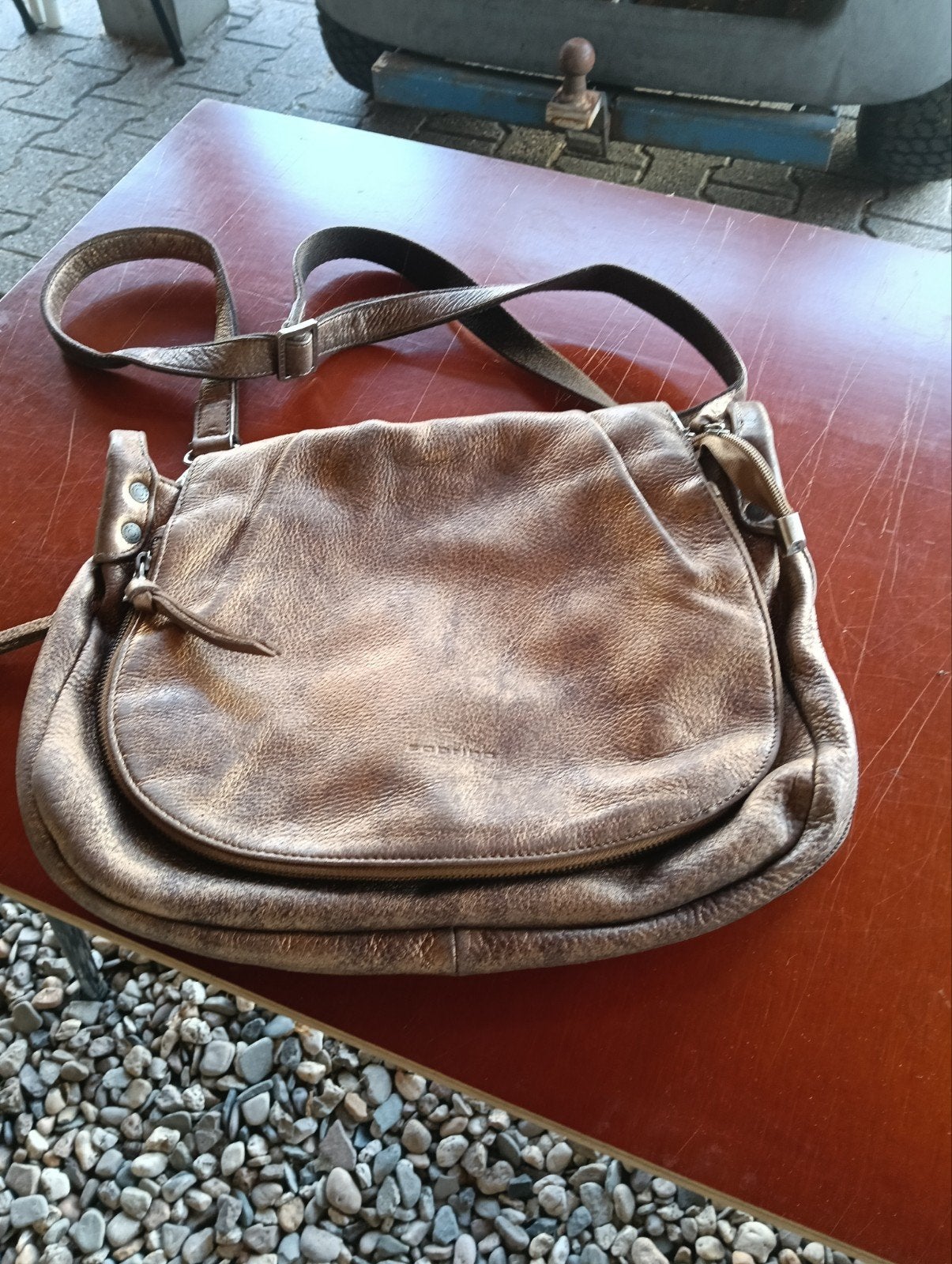 Stijlvolle bronzen handtas/schoudertas, Sieraden, Tassen en Uiterlijk, Tassen | Damestassen, Ophalen of Verzenden, Gebruikt, Overige kleuren