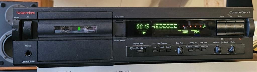 Nakamichi Deck 2 cassettedeck 2 koppen 3 motoren Dolby BC, Audio, Tv en Foto, Cassettedecks, Enkel, Overige merken, Tiptoetsen