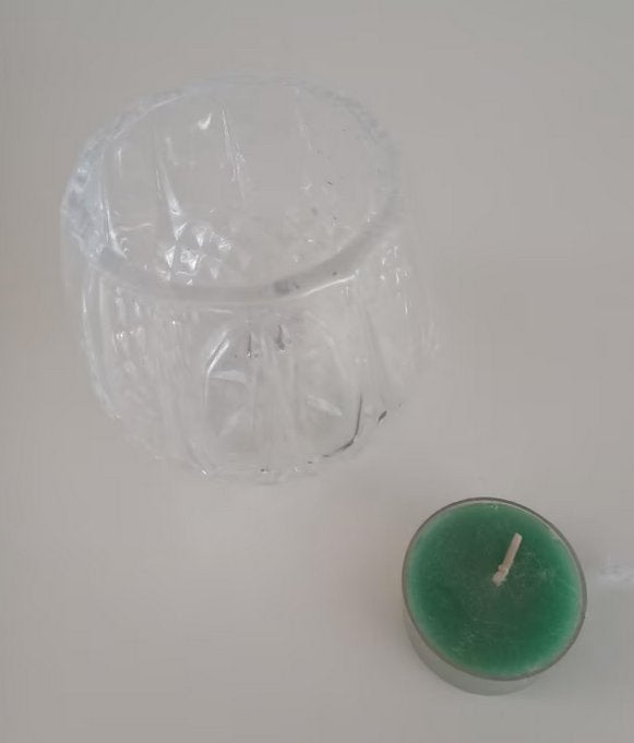 Glazen windlicht, facet geslepen, Oosterveldweg 15, 7274 DZ, Windlicht, Verzenden, 8 cm
