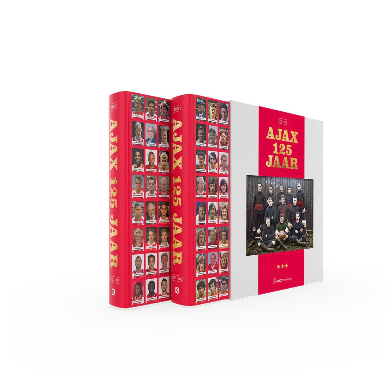 2 Boeken Ajax 125 jaar in luxe cassette, Ophalen, Zo goed als nieuw