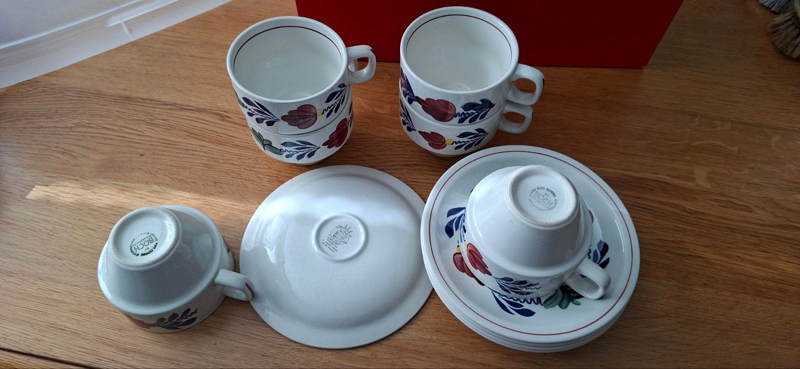 Boerenbont Koffiekopjes en Schotels - Set van 6, Ophalen