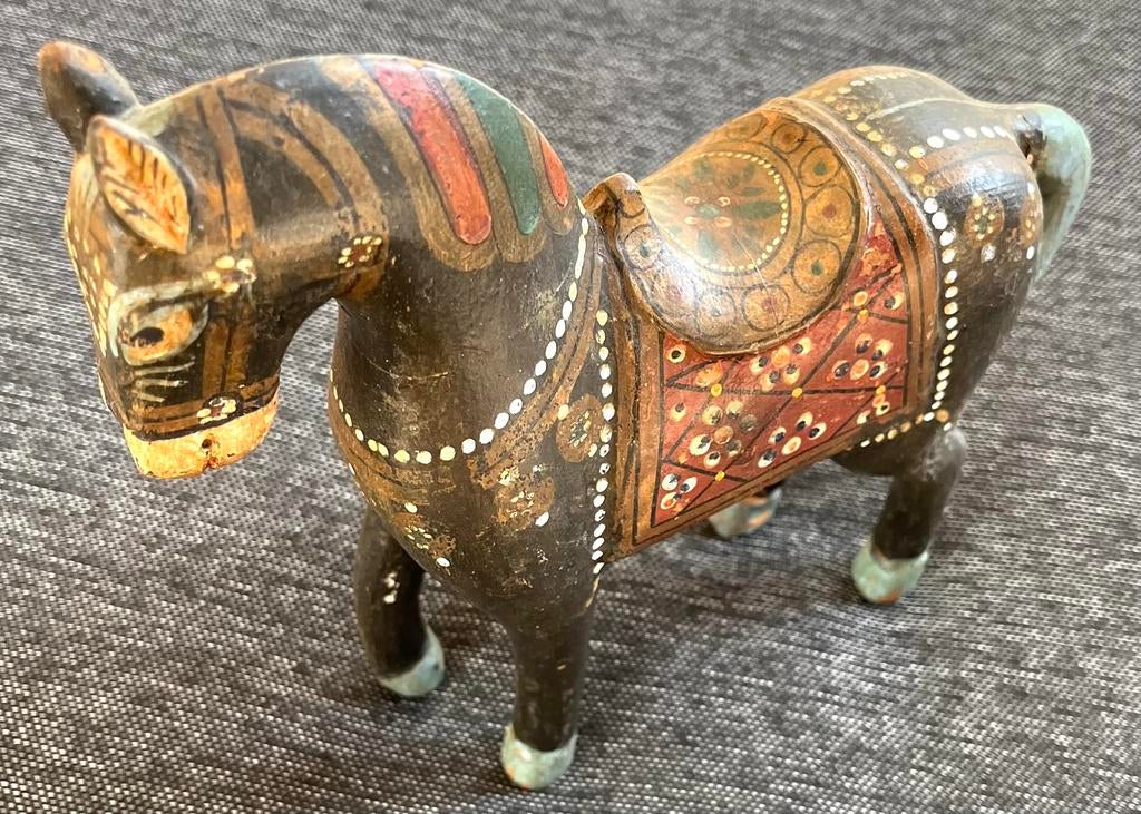 Ghodi huwelijkspaardje India, Antiek en Kunst, Houtsnijwerk, Handgemaakt, Ophalen of Verzenden, Zoogdier