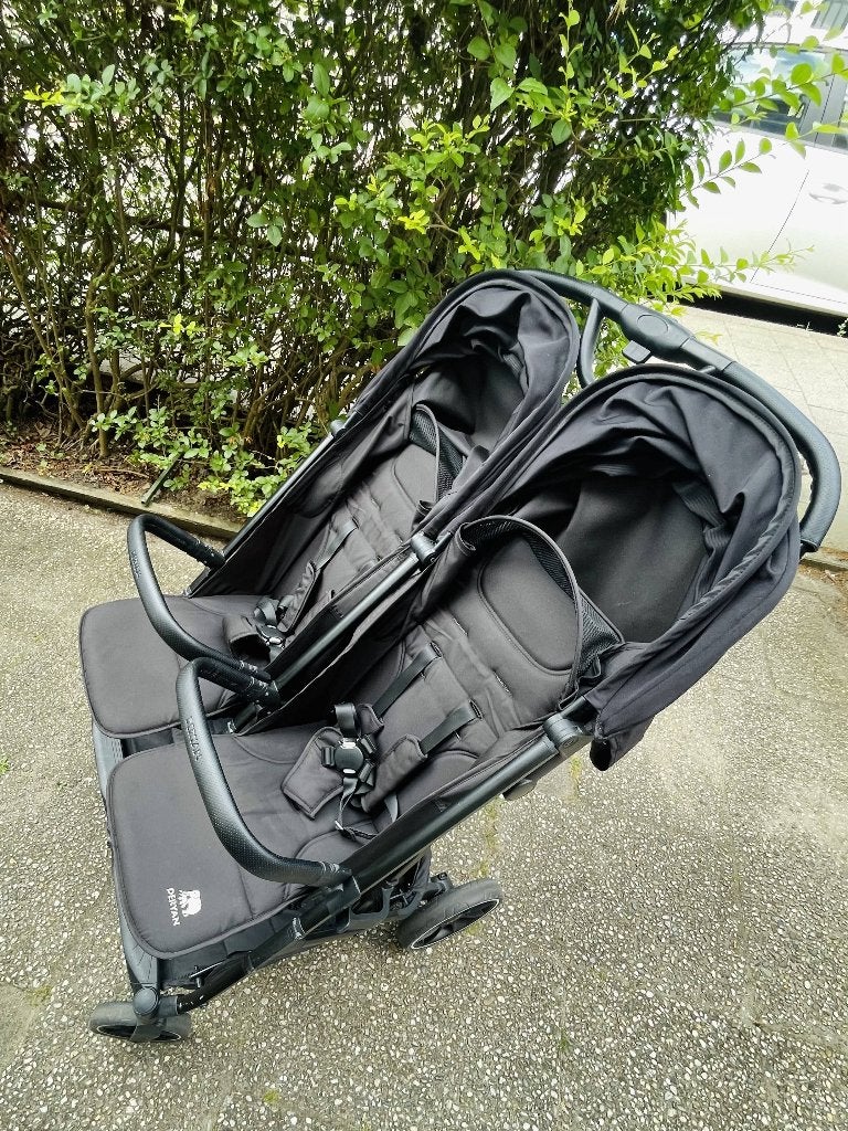 Deryan Rolo DuoBuggy X2 XL Zwart, Kinderwagen, Duowagen, Zo goed als nieuw, Ophalen, Kinderwagen