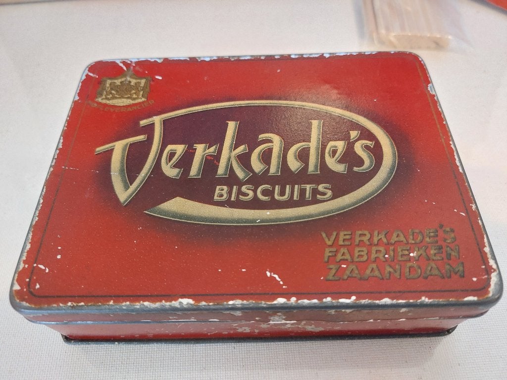 Blikje Verkade's Biscuits Verkade's Fabrieken Zaandam, Ophalen of Verzenden, Gebruikt, Beschuit, Verkade