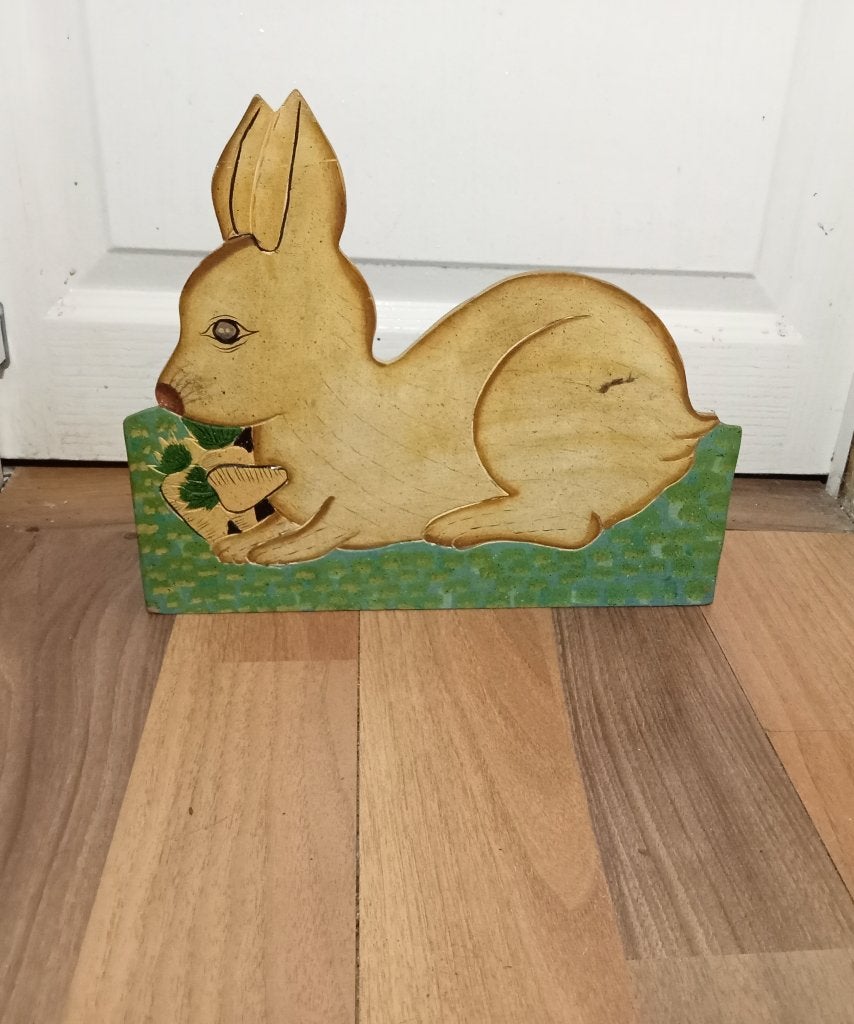 HOUTEN BAK PLANTENBAK MET KONIJN HAAS, Overige materialen, Gebruikt, Balkon, Rechthoekig