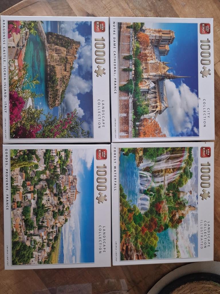 King puzzels 1000 stukjes, Ophalen, 500 t/m 1500 stukjes, Zo goed als nieuw, Legpuzzel