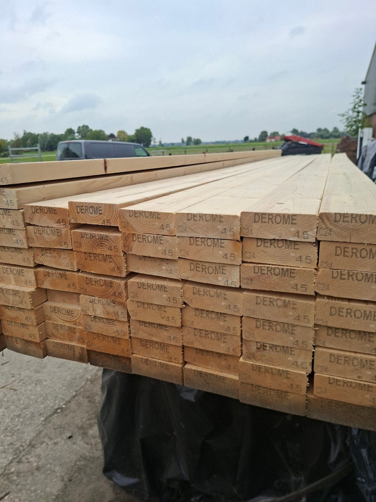 68 Vuren Balken 44x120mm, 4.5m - Mooi Recht Hout, Gebruikt, 25 tot 50 mm, Ophalen of Verzenden, 300 cm of meer