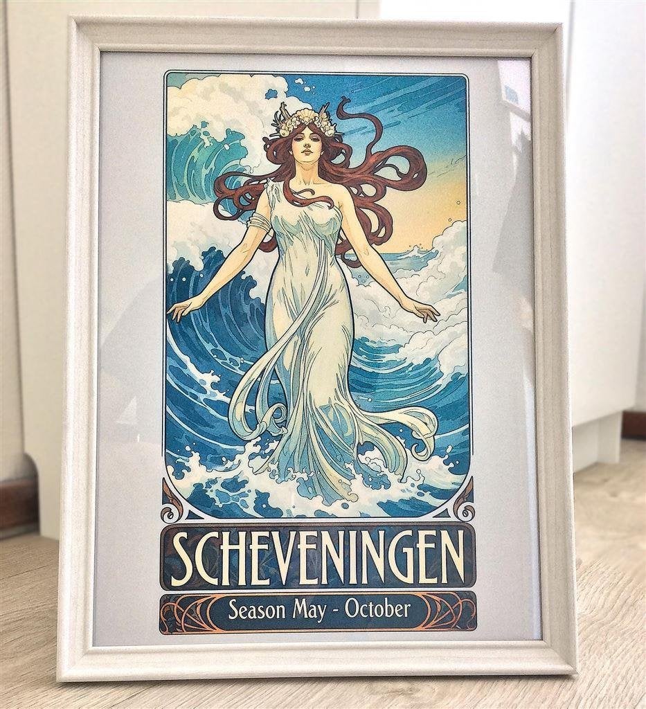 SCHEVENINGEN Alphonse Mucha Stijl Poster affiche Print, Verzenden