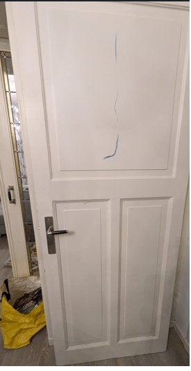 Mooie houten paneeldeur – 82  210 cm, Ophalen, Gebruikt, 80 tot 100 cm, Binnendeur