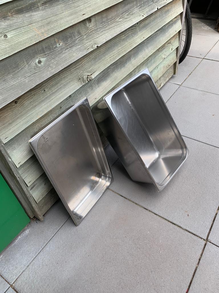 Schalen en bakken, Ophalen, Zo goed als nieuw, Minder dan 10 liter, Rvs