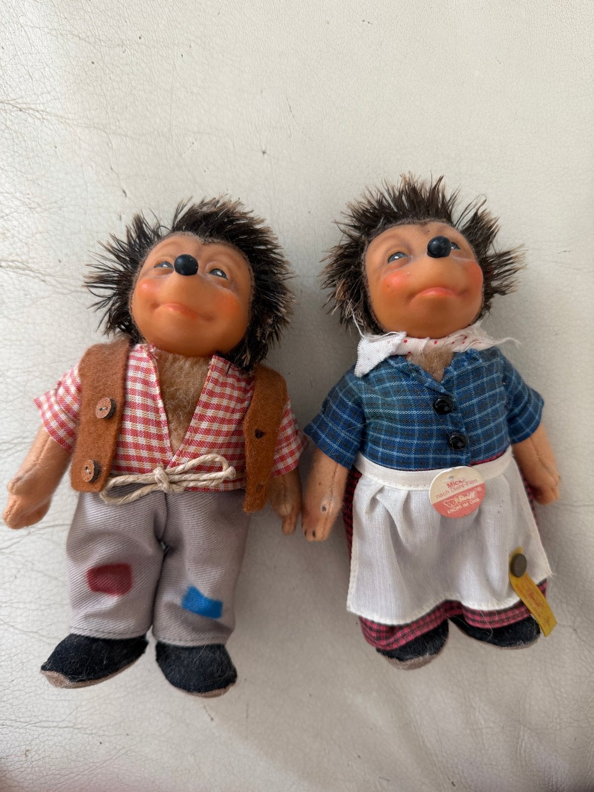 Vintage Steiff Egels Knuffels - Mick en Mecki, Kinderen en Baby's, Speelgoed | Knuffels en Pluche, Gebruikt, Overige merken, Overige karakters