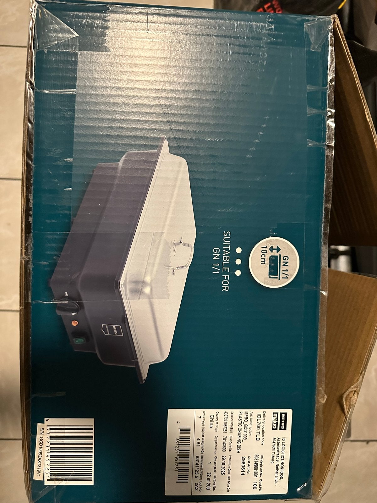 Metro Professional Elektrische Chafing Dish GN 1/1, Ophalen, Zo goed als nieuw
